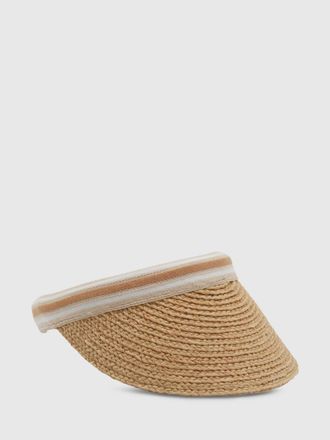 Helen Kaminski Visiera Helen Kaminski in rafia e canvas