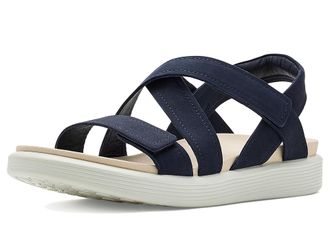 Ecco Soft Cross Strap Womens Dress Sandals Marine Nubuck : EU 42 (US Womens 11-11.5) M, Leather