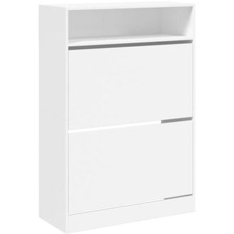 vidaXL Vidaxl - Shoe Cabinet with 2 Flip-Drawers White 80x34x116 cm