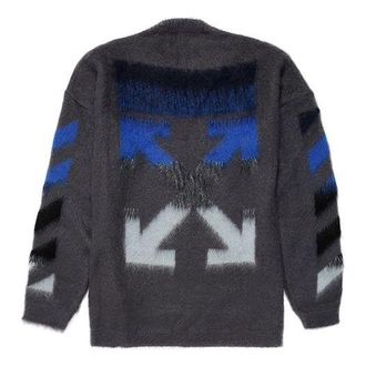 Off-white FW19 Arrow Mohair Sweater Men Grey OMHA036E19B020240788