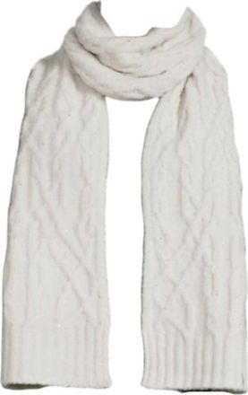 DKNY Womens Cable Knit Scarf In Gray