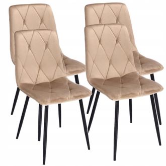 OEM 4 Sillas Modernas Tapizadas De Terciopelo