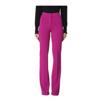 Pinko High Waisted Straight Leg Pants - Dames - Wijde Broeken - Roze - XS - Broeken