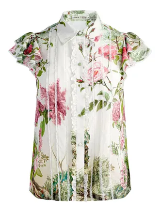 Alice & Olivia Alice + Olivia Minda Silk Blouse