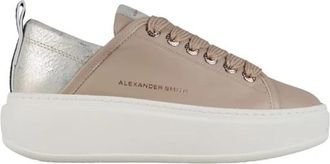 Alexander Smith Wembley Alta Donna in beige leer en gebarsten platina gelamineerde leren hak - Dames - Sneakers - Veelkleurig - 38 EU - Leer - Schoenen