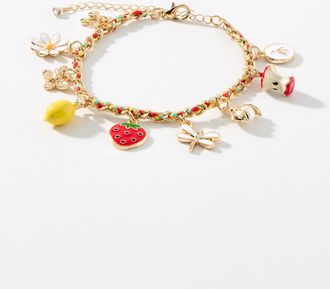 Simons Womens Fun charm cord bracelet