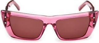 MCM 52mm Cat Eye Sunglasses in Shiny Fuxia /Bordeaux at Nordstrom Rack
