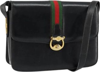 Gucci Pre-owned Schoudertas - Dames - Vintage Schoudertas - Zwart - ONE Size - Leer - Vintage