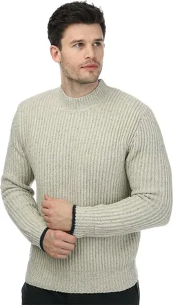 Dockers Mens Relaxed Fit Mock Neck Long Sleeve Sweater in Egret - Natural - Size Small
