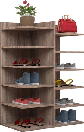 ebuy24 Ebuy24 - Estante De Zapato De Madera Vcm Dimensiones: An. 60 X Al. 80 X P. 30 Cm 12 Compartimentos - Enosa (sonoma Roble)