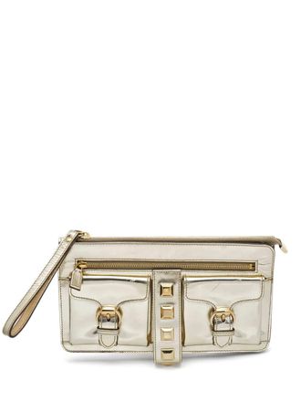 Gucci metallic studded clutch bag - women - Calf Leather/Fabric - One Size