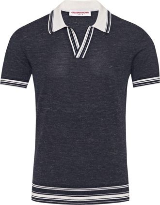 Orlebar Brown Horton polo shirt - men - Merino/Silk/Linen/Flax - L - Grey