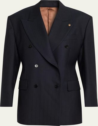 Versace Oversized Double-Breasted Blazer