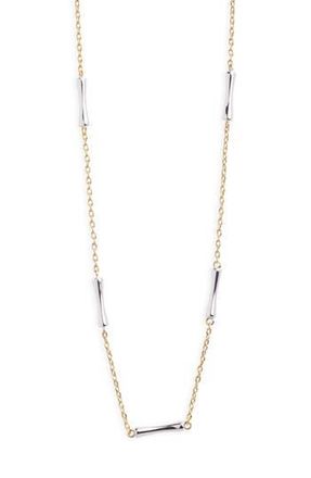 Argento Vivo Two Tone Bar Station Necklace in Two-Tone at Nordstrom Rack