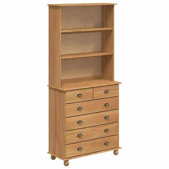 Berkfield Home Hutch g&Auml;&uacute;ASKIMg&Auml;&ugrave; Honey Brown 91x40x199.5 cm Solid Wood Pine