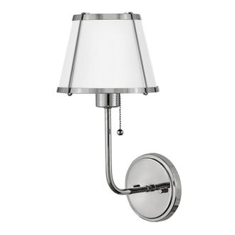 Netlighting Hinkley Clarke Wall Lamp Shade Nickel White Metal Shade 1x E27 in Grey