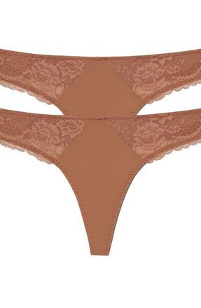 Skarlett Blue Minx Lace Thong 2-Pack in Gleam at Nordstrom, Size X-Small