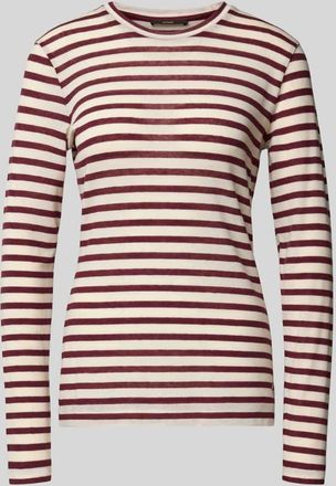 Windsor Longsleeve mit geripptem Rundhalsausschnitt in Bordeaux, Größe 42