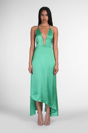 Iro Caravela Long Dress In Green Silk