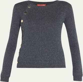 Altuzarra Minamoto Cashmere Golden-Button Sweater
