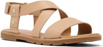 Sorel Ella III Crisscross Sandal in Honest Beige/Gum at Nordstrom, Size 10.5