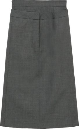 Shushu/Tong Gonna midi con dettagli a strati - Grigio