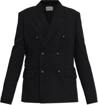 Ami Wol Blazer met Open Revers - Dames - Blazers - Zwart - 2XS - Wol - Jassen