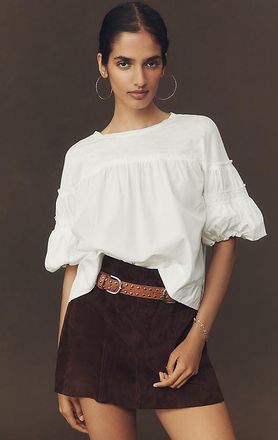 Pilcro Reworked Ruffle-Sleeve Top