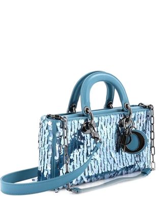 Dior Lady D-Joy Bag Sequin Embellished Leather Medium satchel - women - Calf Leather - One Size - Blue