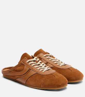 Dries Van Noten Leather-trimmed suede sneakers