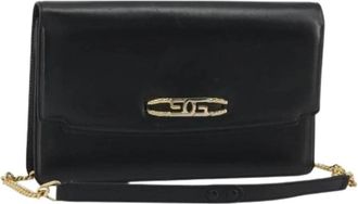 Gucci Pre-owned Shoulder Bag - Dames - Vintage Schoudertas - Zwart - ONE Size - Leer - Vintage