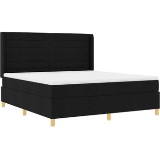 vidaXL Box Spring Bed with Mattress Black 140 x 200 cm Fabric vidaXL