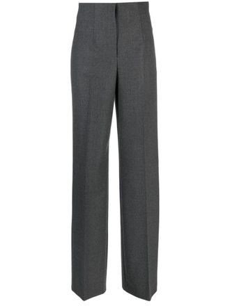 Alberta Ferretti virgin wool wide-leg trousers - women - Elastane/Virgin Wool/Acetate/Cupro - 40 - Grey