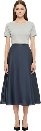 Alberta Ferretti Blue Solid Midi Skirt