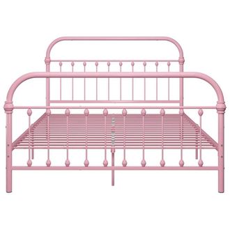 Berkfield Home Elegant Bed Frame Pink Metal 120x200 cm | Size: Small Double