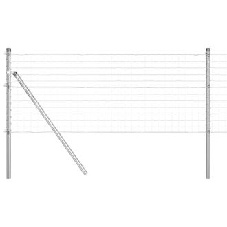 Berkfield Home Euro Fence with 13 Posts 0.8x25 m Galvanised Steel in Silver