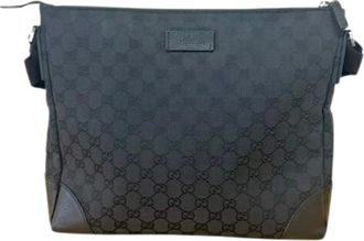 Gucci Pre-owned GG Canvas Shoulder Bag - Dames - Vintage Schoudertas - Zwart - ONE Size - Leer - Vintage
