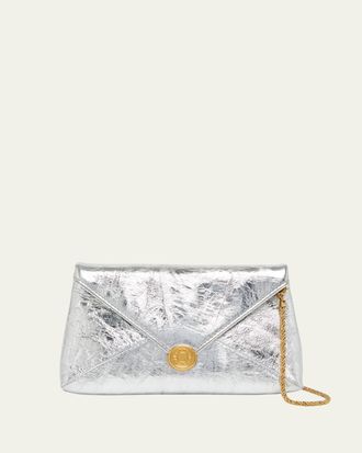 Dries Van Noten Metallic Leather Envelope Clutch Bag