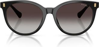 Ralph Lauren 55mm Gradient Phantos Sunglasses in Shiny Black /Grey Gradient at Nordstrom