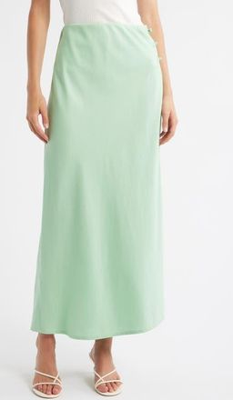 Mango Woven Maxi Skirt in Pastel Green at Nordstrom, Size X-Small