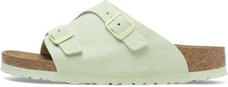 Birkenstock Zrich Suede Leather Narrow Fit Sandals Faded Lime 1026826