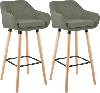 Clp Clp - Set De 2 Taburetes Grant En Tela Gris Claro