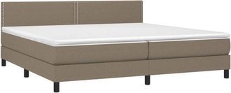 vidaXL Vidaxl - Cama Box Spring Con Colch&oacute;n Tela Gris Taupe 200x200 Cm