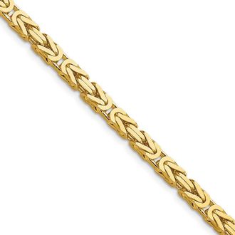 Diamond2Deal 14k Yellow Gold 4mm Byzantine Chain Necklace
