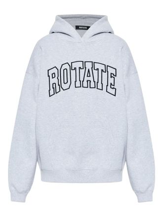 Rotate logo-print hoodie - women - Organic Cotton - M - Grey