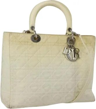 Dior Pre-owned Handbags, female, Beige, Size: ONE SIZE Pre-owned Nylon Hand Bag