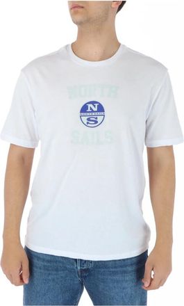 North Sails Gedrukt wit T-shirt voor mannen - Heren - T-shirts - Wit - M - Katoen - Tops