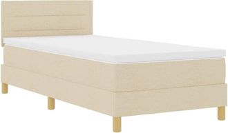 vidaXL Cama Tipo Box Spring Con Colch&oacute;n Crema 100 X 200 Cm Tela Vidaxl