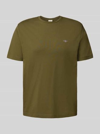 GANT Regular Fit T-Shirt mit Label-Stitching in Oliv, Gr&ouml;&szlig;e XXL