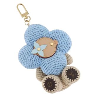 Louis Vuitton Pre-owned Cotton Key-holder - Dames - Vintage Accessoires - Blauw - ONE Size - Katoen - Vintage